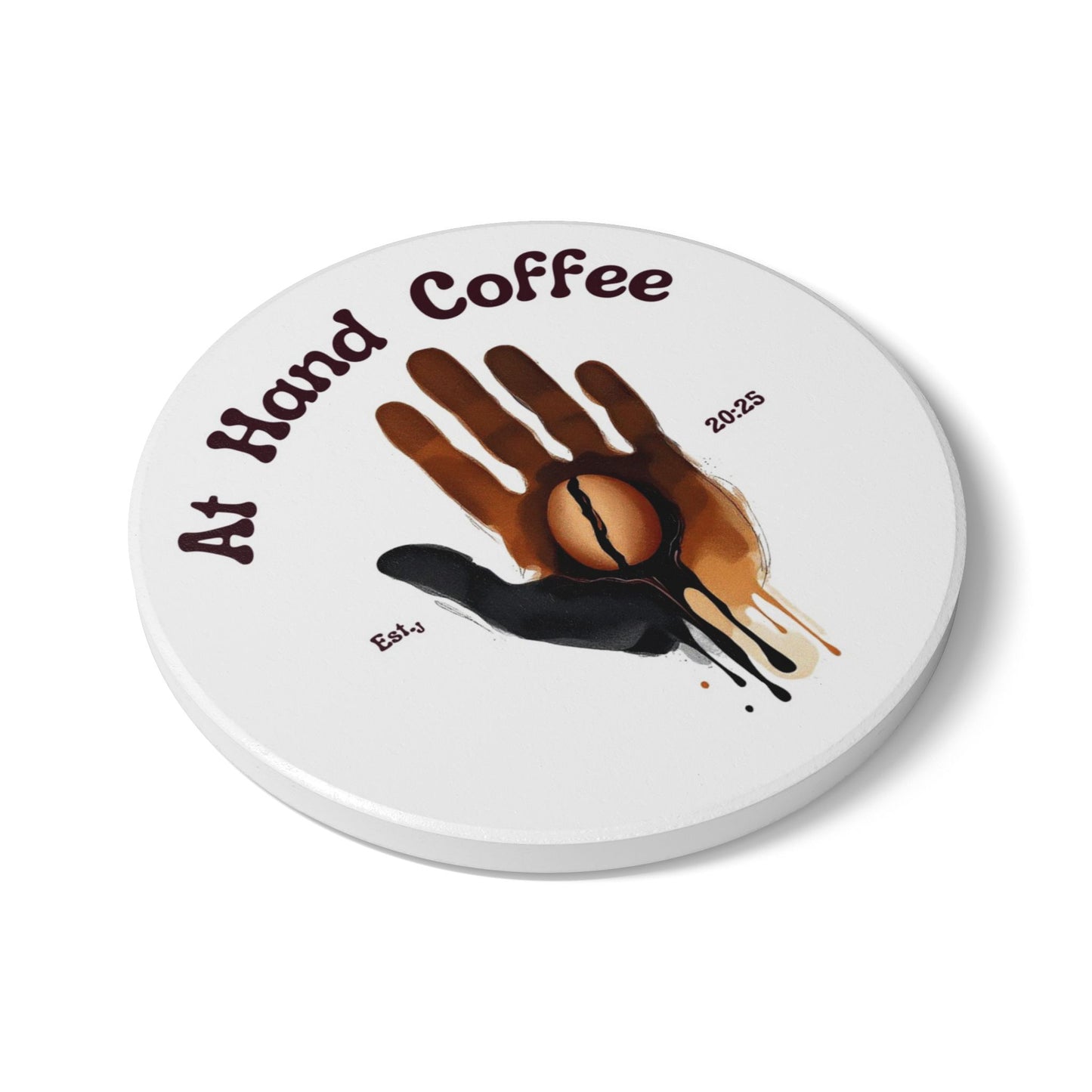 At Hand Coffee Ceramic Coaster